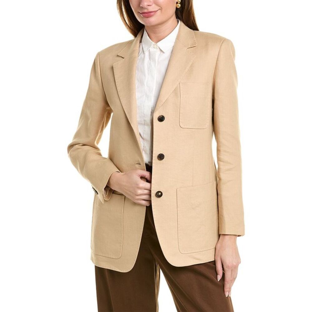 Lafayette 148 New York Single Breasted Linen Blazer